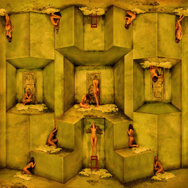 Digital Arts titled "The Cage-Honeycomb" by Nikolaj Sednin (Nicolas Sedninne), Original Artwork, Digital Painting
