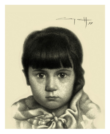 Zeichnungen mit dem Titel "Yana" von Nikolai Sednin (Nicolas Sednin), Original-Kunstwerk, Graphit