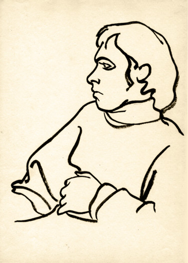 Drawing titled "Andrew strong" by Nikolai Sednin (Nicolas Sednin), Original Artwork, Ink