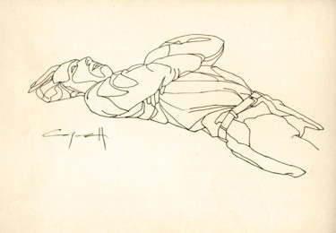 Drawing titled "Sleeping" by Nikolai Sednin (Nicolas Sednin), Original Artwork, Ink