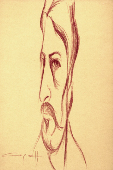 Drawing titled "Doubting" by Nikolai Sednin (Nicolas Sednin), Original Artwork, Pencil