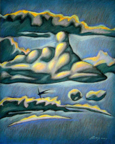 Peinture intitulée "Flying" par Nikolai Sednin (Nicolas Sednin), Œuvre d'art originale, Pastel