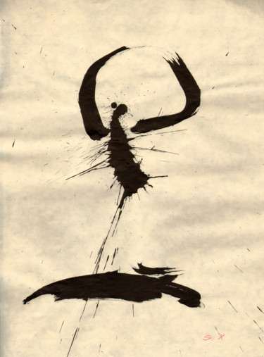Dessin intitulée "Death on the rise" par Nikolai Sednin (Nicolas Sednin), Œuvre d'art originale, Encre