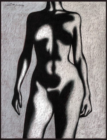 Картина под названием "Torso on grey" - Николай Седнин (Nicolas Sednin), Подлинное произведение искусства, Темпера