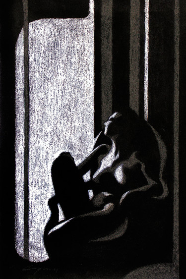 Картина под названием "In an armchair" - Николай Седнин (Nicolas Sedninne), Подлинное произведение искусства, Темпера