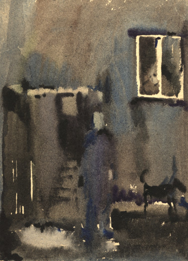 Painting titled "Sorrow #1" by Nikolai Sednin (Nicolas Sednin), Original Artwork, Watercolor