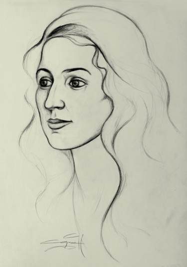 Drawing titled "Sketch for a portra…" by Nikolai Sednin (Nicolas Sednin), Original Artwork, Graphite