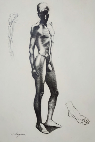 Dibujo titulada "Nude model" por Nikolaj Sednin (Nicolas Sedninne), Obra de arte original, Grafito