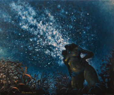 Painting titled "GYPSY NIGHT" by Aleksandr Zhuravliov, Original Artwork, Oil