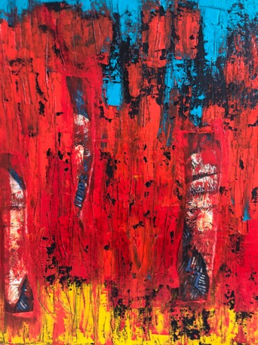 Peinture intitulée "Rouge sang" par Véronique Segalen, Œuvre d'art originale, Huile