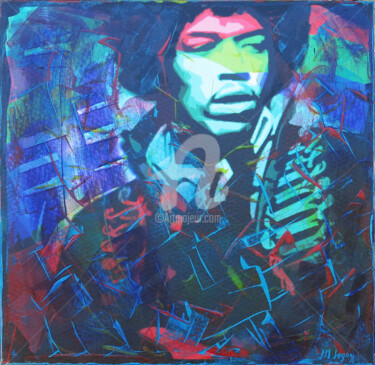 Peinture intitulée "Jimi H." par J M Segay, Œuvre d'art originale, Acrylique