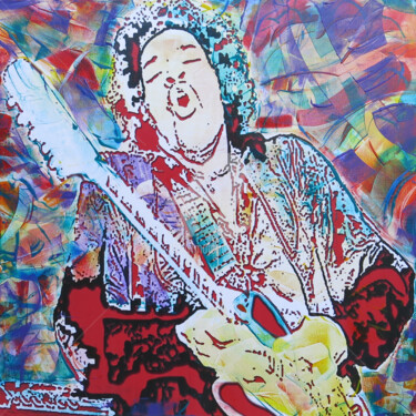 Malerei mit dem Titel "Jimi" von J M Segay, Original-Kunstwerk