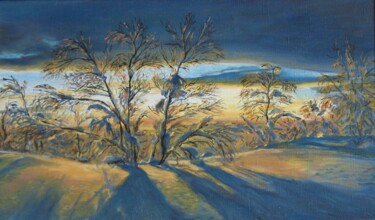 The Northern Sunset Painting titled "The Northern Sunset" by Natalia Fedotovskikh, Original Art, Oil Mounted on Stretcher frame