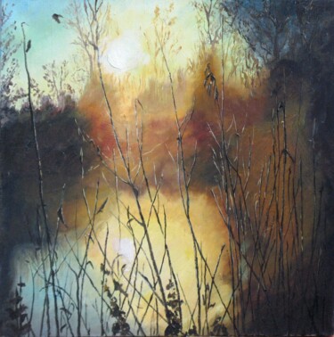 Painting titled "The morning" by Natalia Fedotovskikh, Original Artwork, Oil Mounted on Wood Stretcher frame