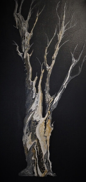 Картина под названием "Golden marbled tree…" - Segolene Genoud (SEG'S), Подлинное произведение искусства, Акрил Установлен н…