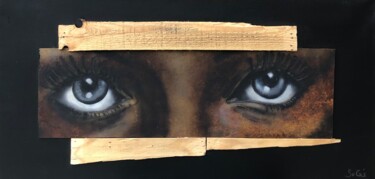Pintura titulada "Regard de femme" por Segolene Genoud (SEG'S), Obra de arte original, Aerógrafo Montado en Bastidor de cami…