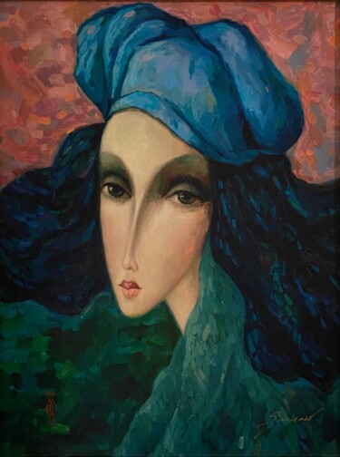 Painting titled "Marina" by Segueï Smirnov, Original Artwork, Screenprinting Mounted on Wood Stretcher frame