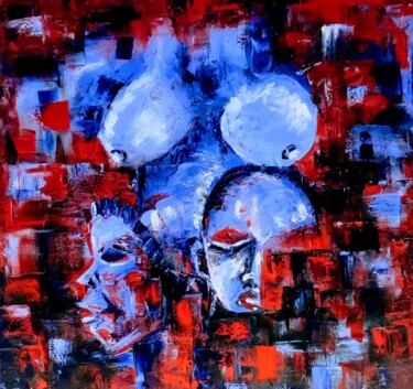 Painting titled "Ìbejì (twins)" by Segun Art World, Original Artwork, Oil