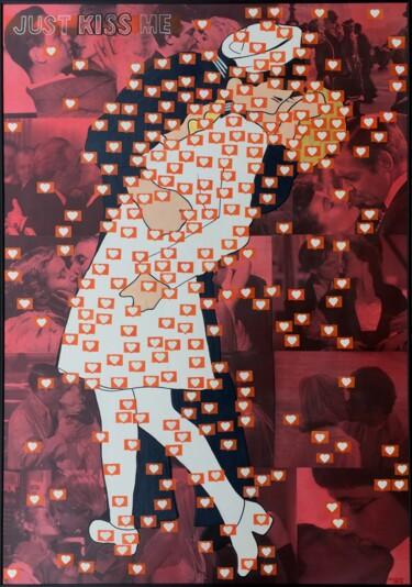 Peinture intitulée "JUST KISS ME" par Segutoart, Œuvre d'art originale, Bombe aérosol Monté sur Autre panneau rigide