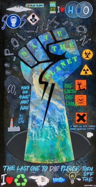 Painting titled "SAVE THE PLANET." by Segutoart, Original Artwork, Spray paint