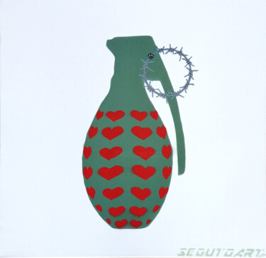 Картина под названием "LOVE BOMB" - Segutoart, Подлинное произведение искусства, Рисунок распылителем краски Установлен на Д…