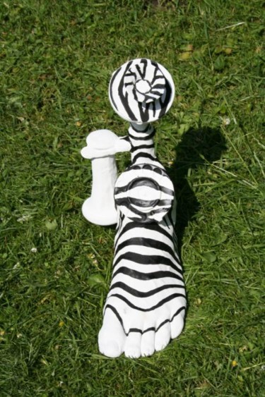 Sculptuur getiteld "Mobieltje Zebra" door Michel Sehstedt, Origineel Kunstwerk