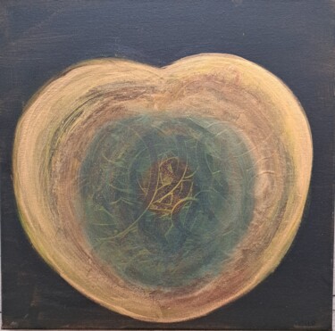 Peinture intitulée "coeur 65" par Seila Jullian-Gaufres, Œuvre d'art originale, Acrylique Monté sur Métal