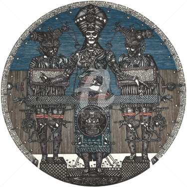 BETWEEN TRUTH AND MANIPULATION Gravures & estampes intitulée "BETWEEN TRUTH AND M…" par Ilies Olga, Œuvre d'art originale, Eau-forte