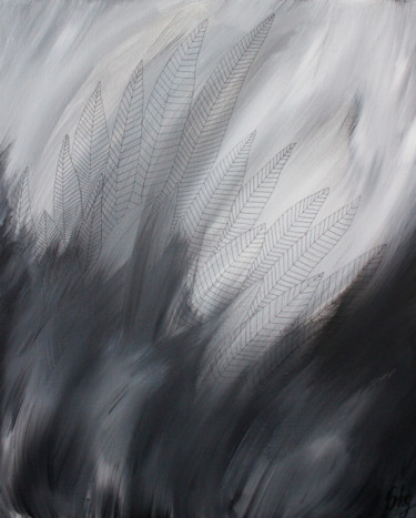 Painting titled "Plumes" by Sekeling, Original Artwork, Acrylic
