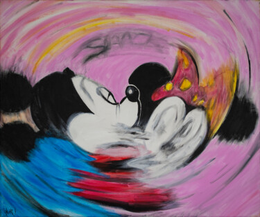 Peinture intitulée "Le baiser" par Seko One, Œuvre d'art originale, Acrylique Monté sur Châssis en bois