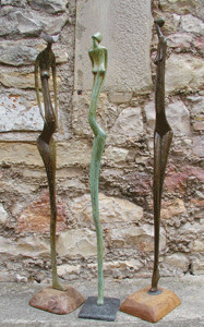 Sculpture intitulée "Les Trois Graces ch…" par Sekou, Œuvre d'art originale, Métaux