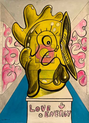 Malerei mit dem Titel "The Rooster" von Seksikoza Loveenergy Style Contemporary, Original-Kunstwerk, Öl