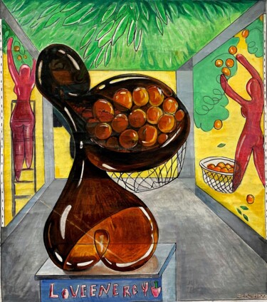 Malerei mit dem Titel "Harvest" von Seksikoza Loveenergy Style Contemporary, Original-Kunstwerk, Öl