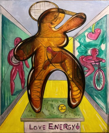 Malerei mit dem Titel "Sports fans" von Seksikoza Loveenergy Style Contemporary, Original-Kunstwerk, Öl