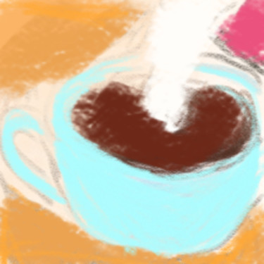 Цифровое искусство под названием "Кофе с молоком" - Qiwi, Подлинное произведение искусства, Цифровая живопись