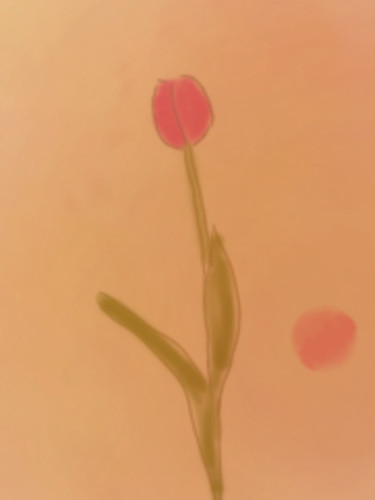 Цифровое искусство под названием "Душа тюльпана" - Qiwi, Подлинное произведение искусства, Цифровая живопись