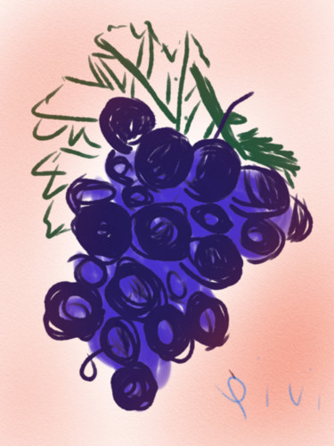 Arts numériques intitulée "Сладкий виноград" par Qiwi, Œuvre d'art originale, Peinture numérique