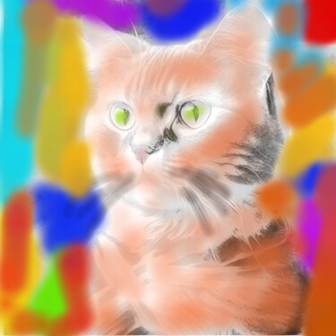 Цифровое искусство под названием "Котик Марсик" - Qiwi, Подлинное произведение искусства, Цифровая живопись