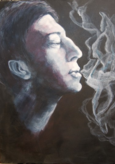 Peinture intitulée "Serge Gainsbourg "l…" par Selena, Œuvre d'art originale, Acrylique