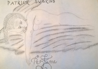 Drawing titled "Donna che dorme" by Selene, Original Artwork, Charcoal