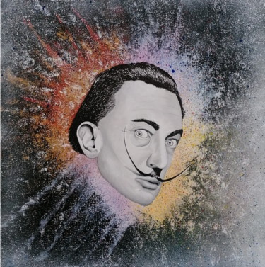 Malerei mit dem Titel "DALI" von Selestino Roxo, Original-Kunstwerk, Acryl