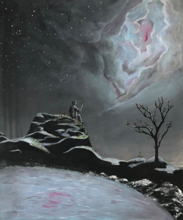 Painting titled "Mavi Gök" by Selinay Girgin, Original Artwork, Acrylic
