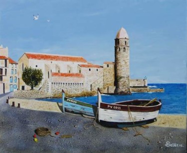 Painting titled "COLLIOURE" by Jean-Claude Selles Brotons, Original Artwork, Oil