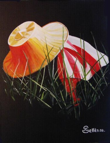 Peinture intitulée "La cueillette du ri…" par Jean-Claude Selles Brotons, Œuvre d'art originale