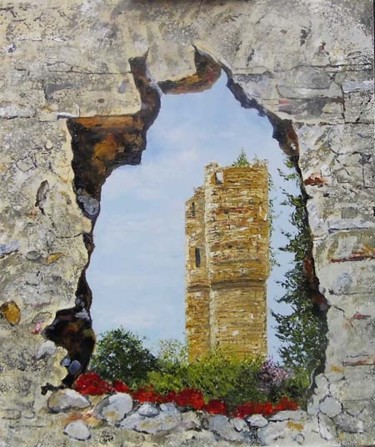 Painting titled "Le mur Estrem à Luc…" by Jean-Claude Selles Brotons, Original Artwork