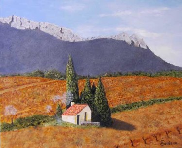 Peinture intitulée "Les vignes de Maury…" par Jean-Claude Selles Brotons, Œuvre d'art originale