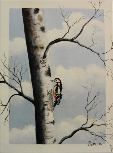 Peinture intitulée "Le pic epeiche sur…" par Jean-Claude Selles Brotons, Œuvre d'art originale