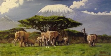 Painting titled ""Mon Kilimandjaro"" by Jean-Claude Selles Brotons, Original Artwork, Oil