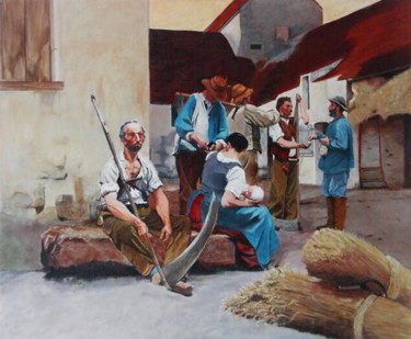 Painting titled "La paie des moisson…" by Jean-Claude Selles Brotons, Original Artwork