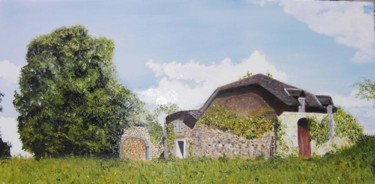 Painting titled "LA VIEILLE FERME LA…" by Jean-Claude Selles Brotons, Original Artwork